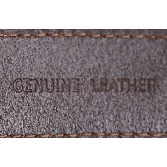 Roundtree & Yorke BROWN REAL LEATHER 1 3/8"Wd STITCH CASUAL DRESS BELT 42 (69M - Picture 8 of 13